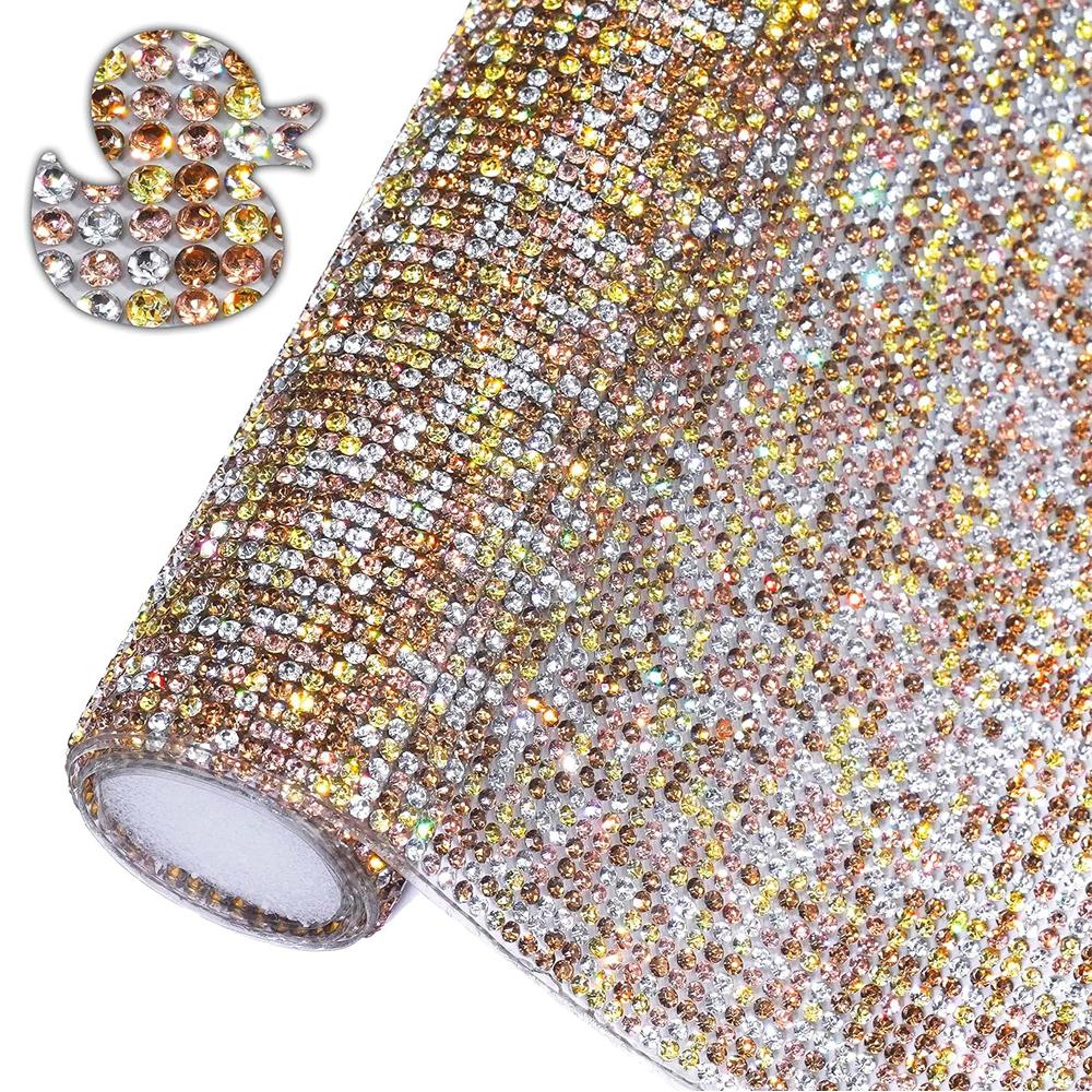 

Bling Rhinestone Sticker DIY Car Decoration Stickers Self-Adhesive Hotfix Glitter Crystal Gem Sheet Sticker for Car&Craft Decor 24x40cm&1Pc