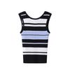 Women Flower Beading Tank Tops Striped Casual Summer Vest Ladies Summer Tops Knit Vest Top Knitwear B-090
