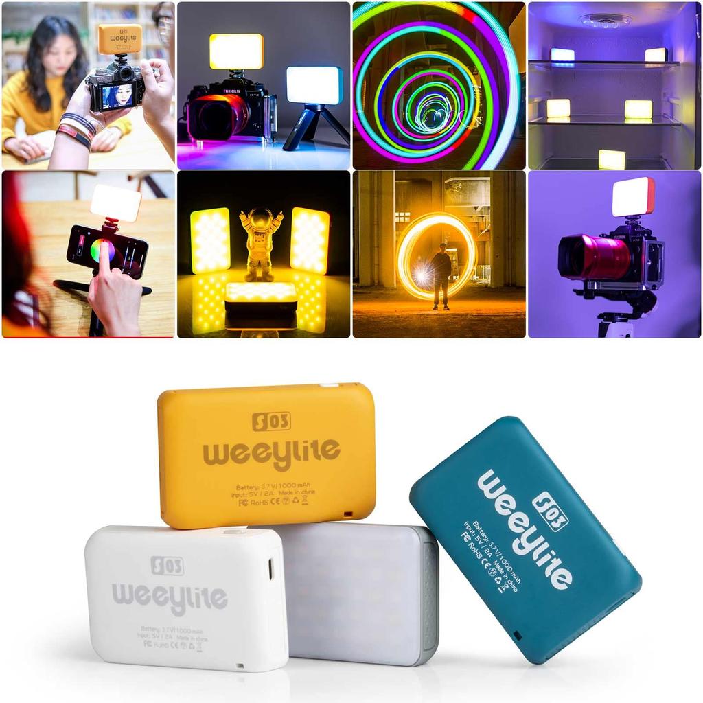 weeylite Mini Photography RGB Photography Pocket Ambient Smartphone App Color Extraction Lightweight and 60 CRI with for Smartphone YouTube Live Video