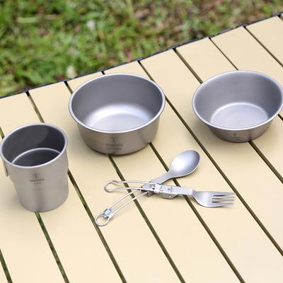TOMSHOO 500ml Titanium Bowl Stackable Camping Bowl for Camping Hiking Travel Titanium Bowl for Backpack