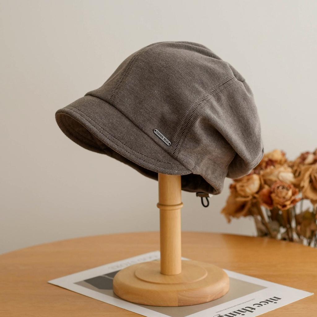 Korean lazy wind stack hat plain face simple face small pullover hat women's autumn and winter versatile solid color cold hat newsboy hat