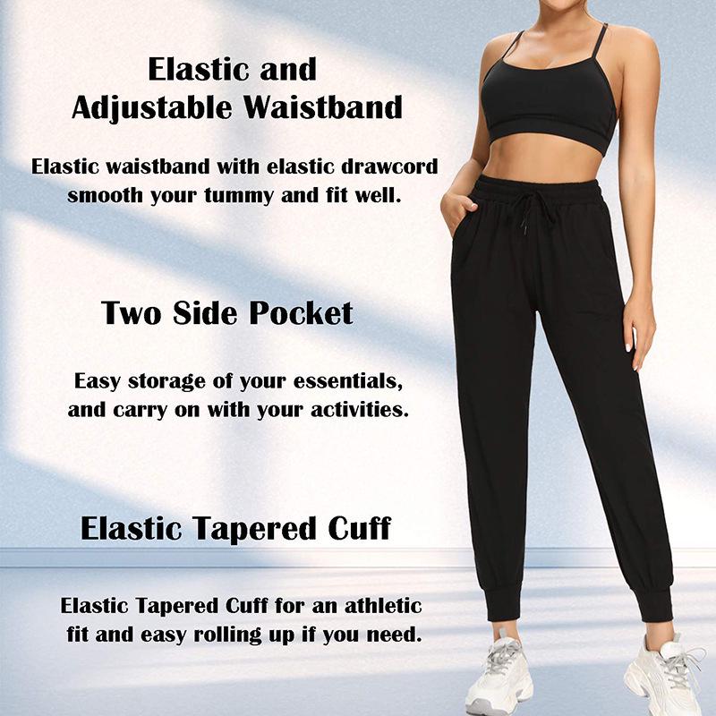Women's High Waist Loose Yoga Pants - Spring/Summer Casual Cuffed Sportswear
