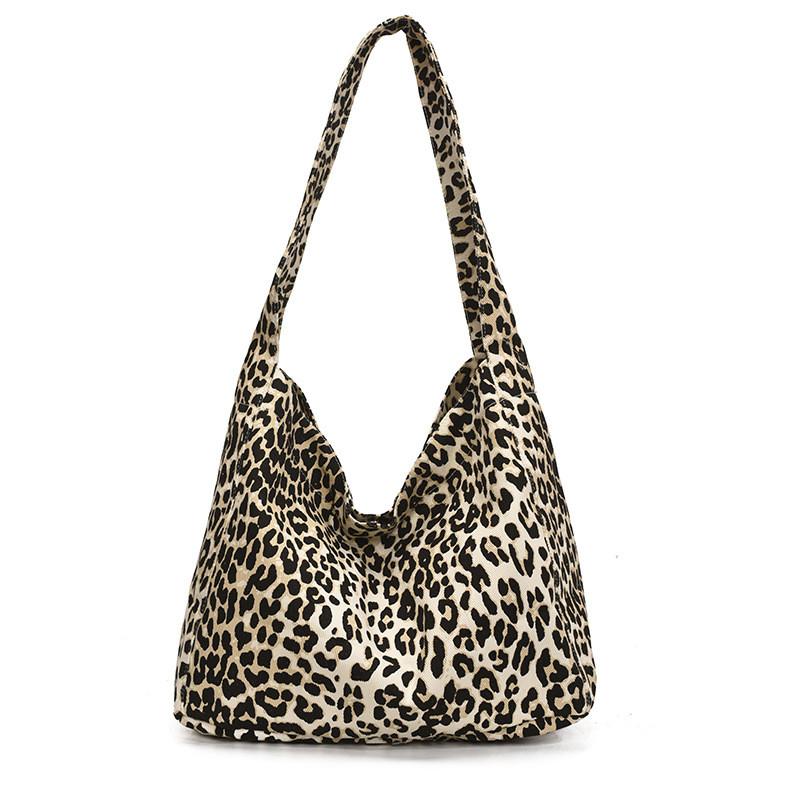 Polka Fashion Dot Leopard Print Pattern Women Large Capacity Canvas Tote Bag
