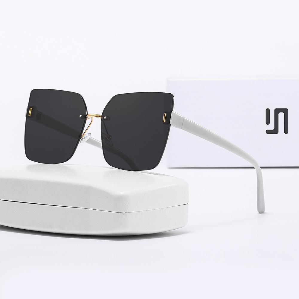 2023 Damen Randlose Sonnenbrille im koreanischen Stil, trendig, retro, UV-Schutz