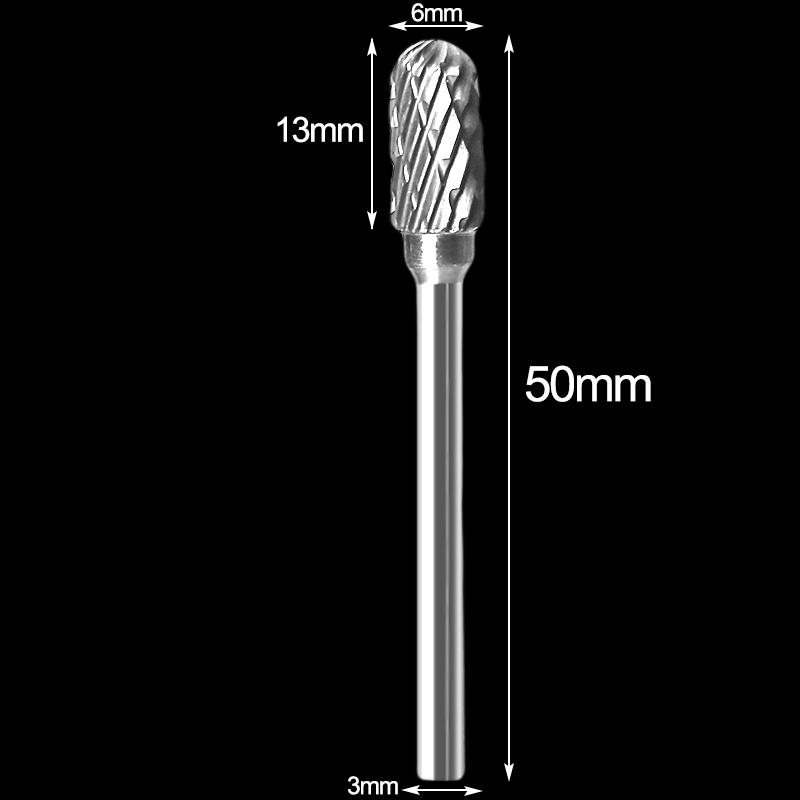 

1 шт., напильник для вращающейся фрезы, твердосплавный борфреза с хвостовиком 3x6 мм, режущая шлифовальная машина, фрезерный инструмент с ЧПУ для металлообработки