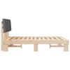 Bed Frame with Upholstered Headboard Light Grey 140 x 190 cm