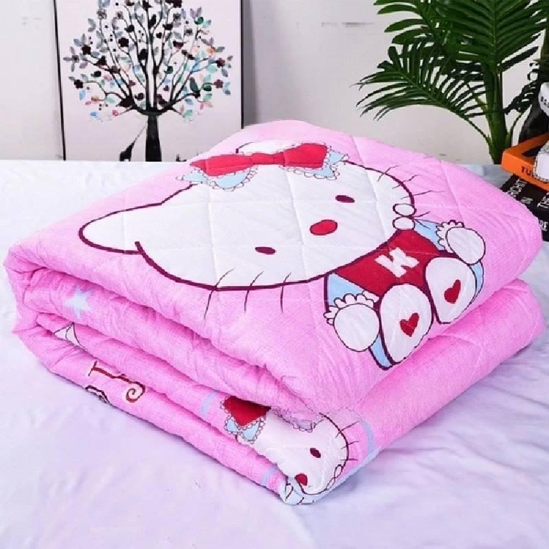 Printing Flower Breathable Cotton Blended Summer Blanket For Comfort Indoor