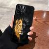 Animal Lion Pattern Case for iPhone 15 16 14 Plus XR 17Air 7 8 13 12 11 17 Pro Max XS Max Black Soft Phone Cover
