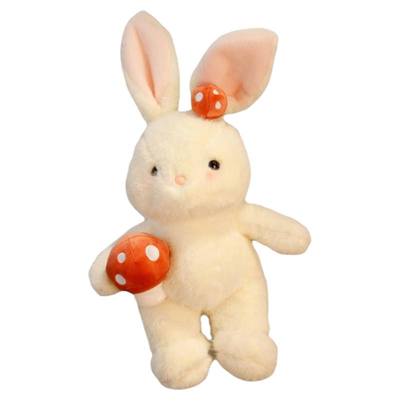 Bunny Mushroom Plush Rabbit Doll White Stuffed Animal Birthday Decoration Gift
