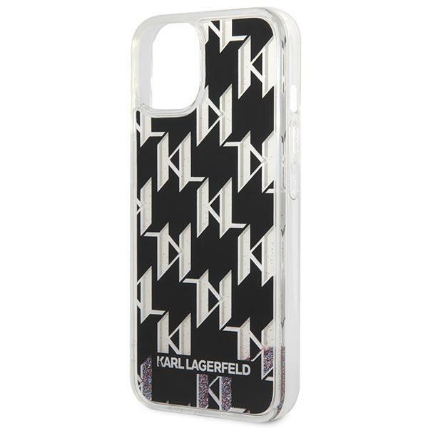 Etui do iPhone 14 Plus Karl Lagerfeld Liquid Glitter Monogram Czarne