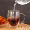 4 peças Copos de vidro de camada dupla Copos de água isolados Copos de alto teor de borosilicato Copos de café Copos de leite Copos de chá Copos de água quente Soprados à mão 275ml/9,5oz 375m