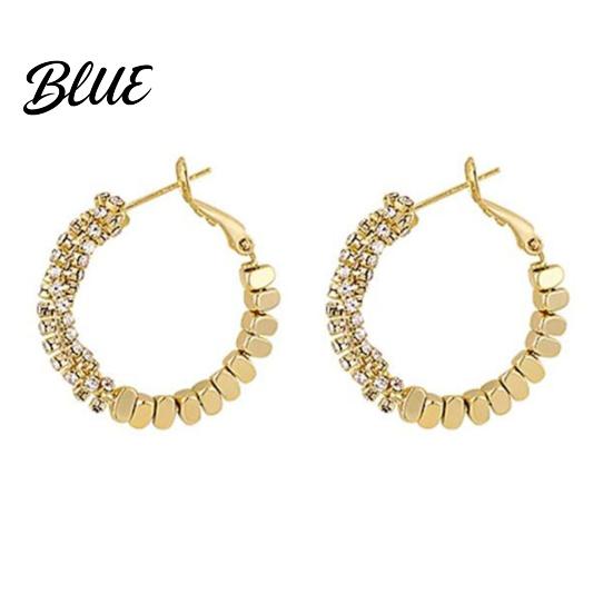 Стильный набор сережек 1 пара серег-хупи для женщин золотистый