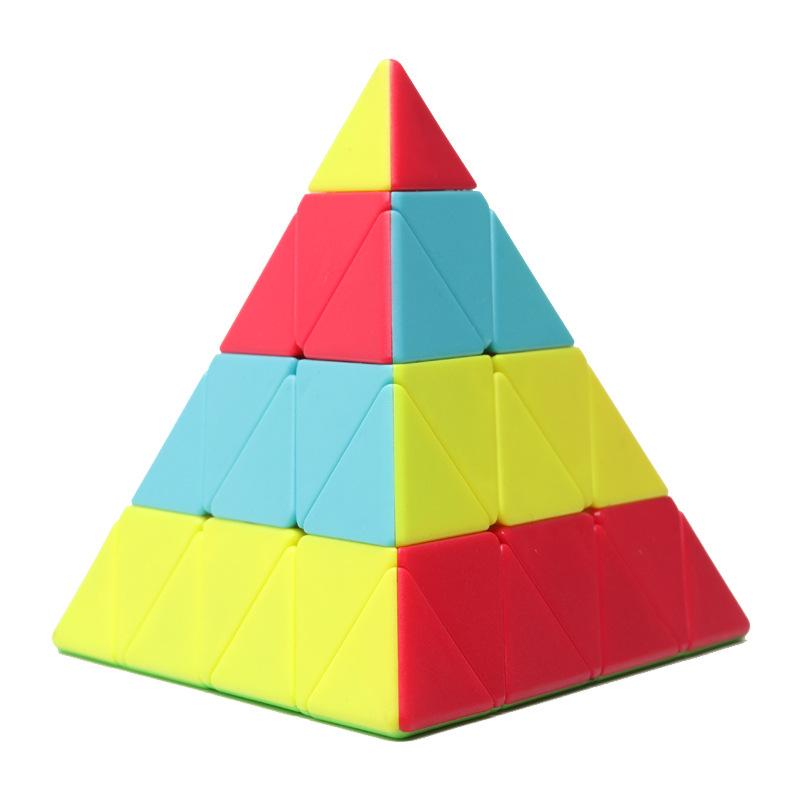 Pyramid Speed Cube 4x4x4 Stickerless Triangle Brain Teaser Puzzle for Kids Boys Girls Educational Toys Best Gifts Cubo Mágico