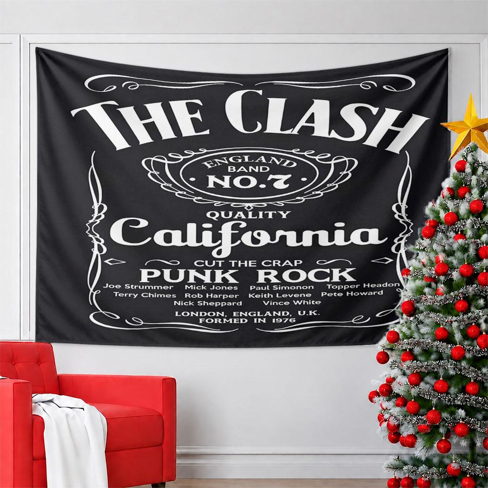 The Clash Punk Rock Design Tapestry Pattern Wall Hanging Tapestry Decorative Tapestry Home Decor for Bedroom and Living Room