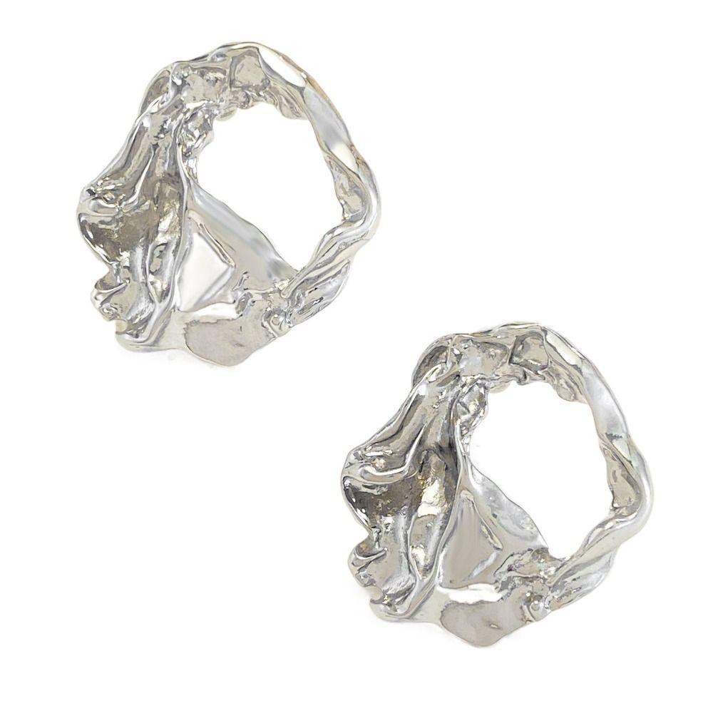 1 pair New Trendy Design Half Flower Stud Earrings Chic Korean Fashion Earring  for Women