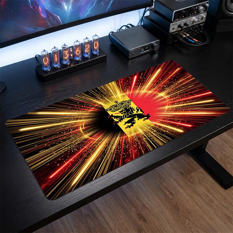 Belgium Football Crest Mouse Pad, Extended Non Slip Rubber Desk Mat for Gaming Office Laptop Fan Gift