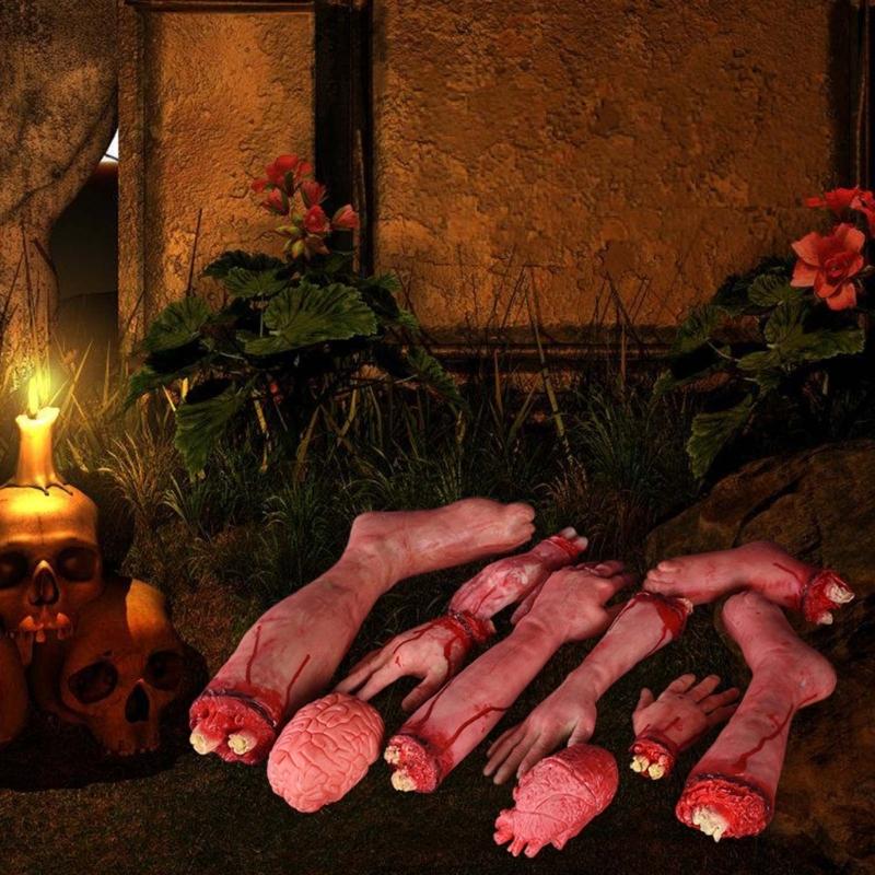 Dead Bloody Scary Limb Props for Yard Garden Horror Props Halloween Decorations Decorative Extremity Decorations