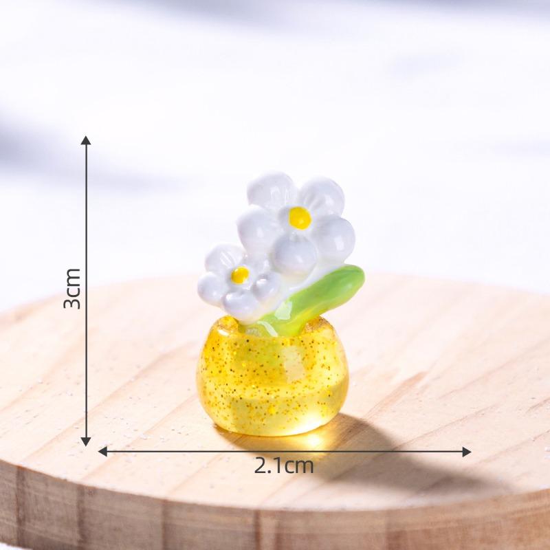 

Милый мультяшный изящный светящийся цветок в горшке, украшение, подвесные аксессуары, мини-настольный микро-ландшафт, маленькие украшения 4#