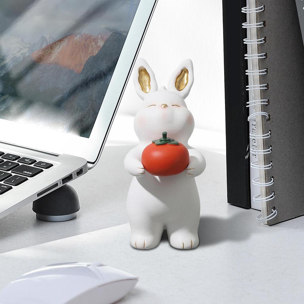 Rabbit Statue Collectible Home Decoration Animal Figure Cartoon Rabbit Statue For Bedroom Hallway Desk Shelf Table Bookshelf
