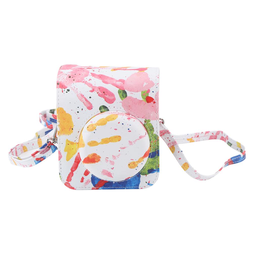 Color Print PU Leather Protective Case Bag with Adjustable Shoulder Strap Fit for Fujifilm Instax