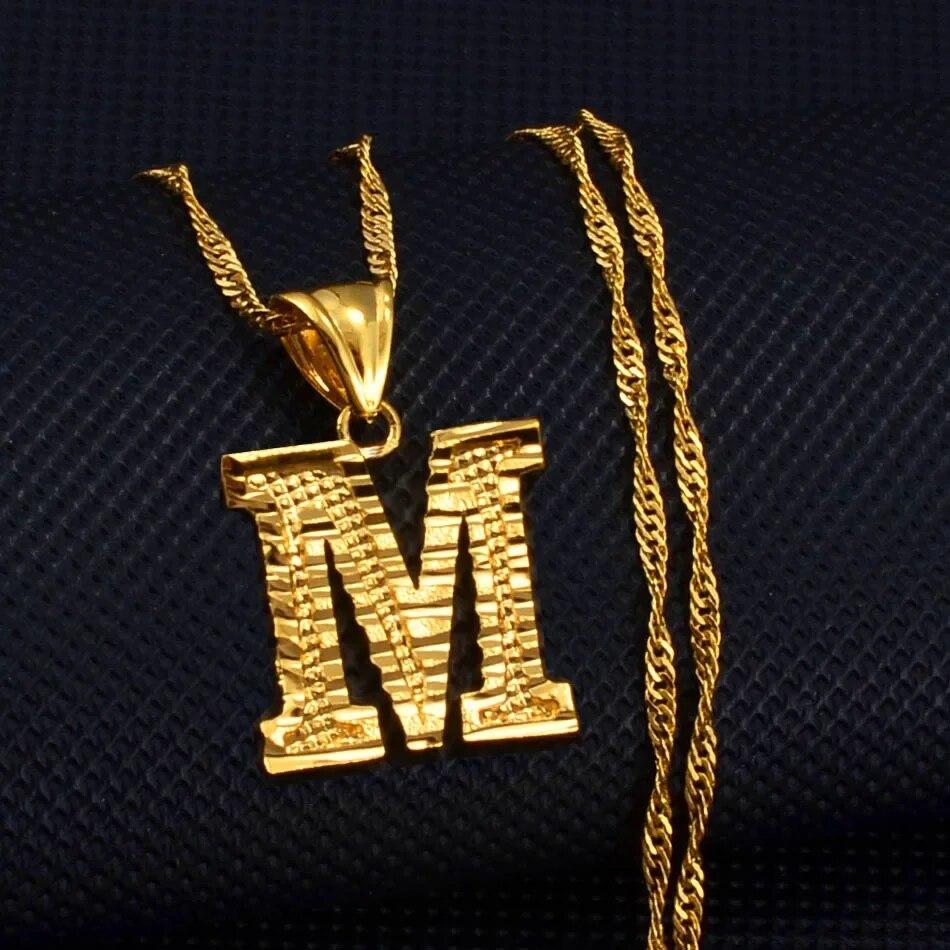 

A- Z маленькие буквы ожерелья для женщин/девушек золотой цвет инициал кулон тонкая цепочка английские буквы ювелирные изделия алфавит 50cm