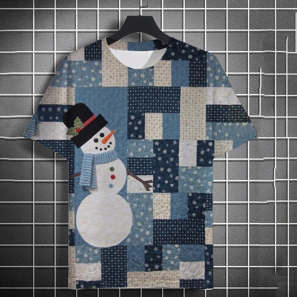 Men's T-Shirt Kids T Shirts 3D Santa Claus Printed Short Sleeve Christmas T-Shirt Trendy Christmas Casual Clothing Tops