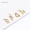 Luxury 18K Gold Plated Brass Inlaid Zircon 26 Letters Pendant Charms For Necklace Earring jewelry Making DIY Jewelry Accessories