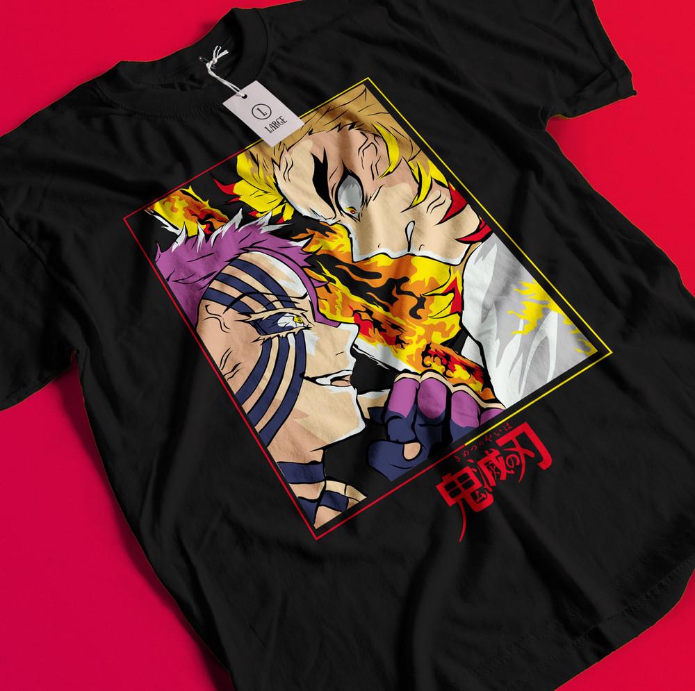 

Demon Slayer Shirt Akaza vs Rengoku Tshirt Zenitsu T-Shirt Muzan Tanjiro Doma BB310 XL