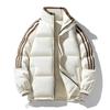 Cotton-padded Clothes Are the Same for Men and Women. Winter Stand-up Collar Loose Cotton-padded Clothes, Thickened Striped Bread Clothes