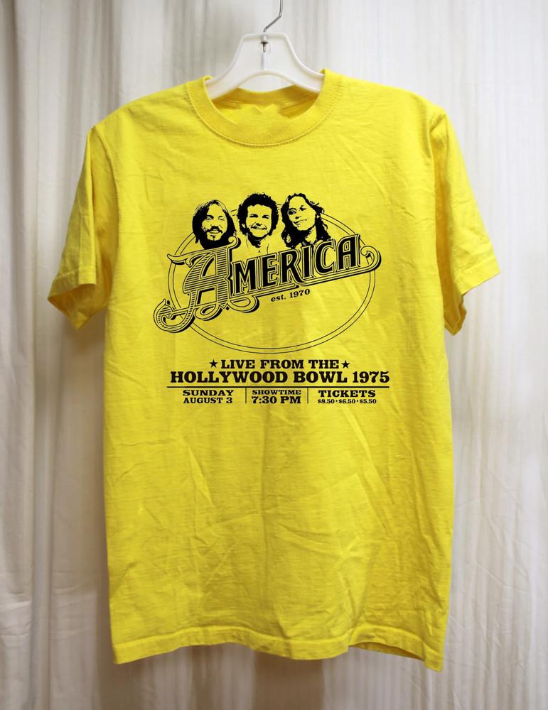 

Collection America Band Tour 1975 Short Sleeve S to 5XL Tshirt Unisex T-Shirt XXXXL