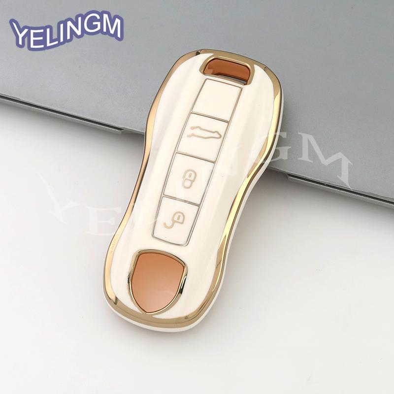 TPU Shell Fob For Porsche Cayenne 958 911 Lepin 996 Macan Boxster Panamera 997 944 924 Panamera 718 971 9YA Car Key Case Cover