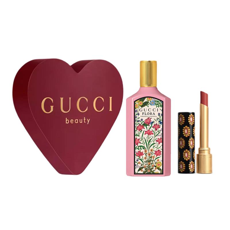 Gucci Flora Gorgeous Gardenia Eau De Parfum With Lipstick Set