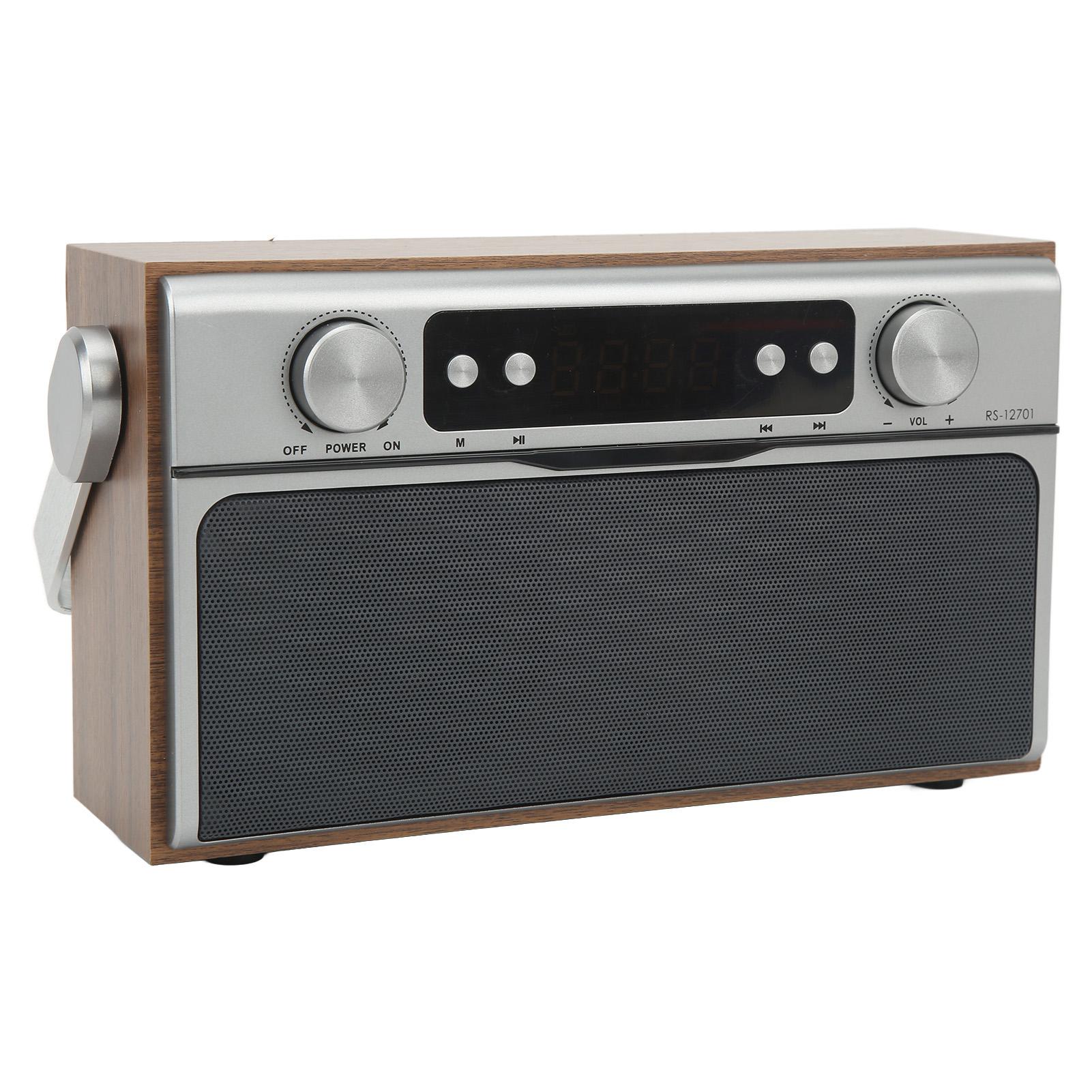 

Деревянный Bluetooth-динамик с будильником и радио, портативный двойной динамик, FM-радио с поддержкой небольшой памяти