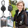 Retractable Badge Holder Heavy Duty Carabiner Keychain ID Card Holder with Retractable Badge Reel Universal ID Holder