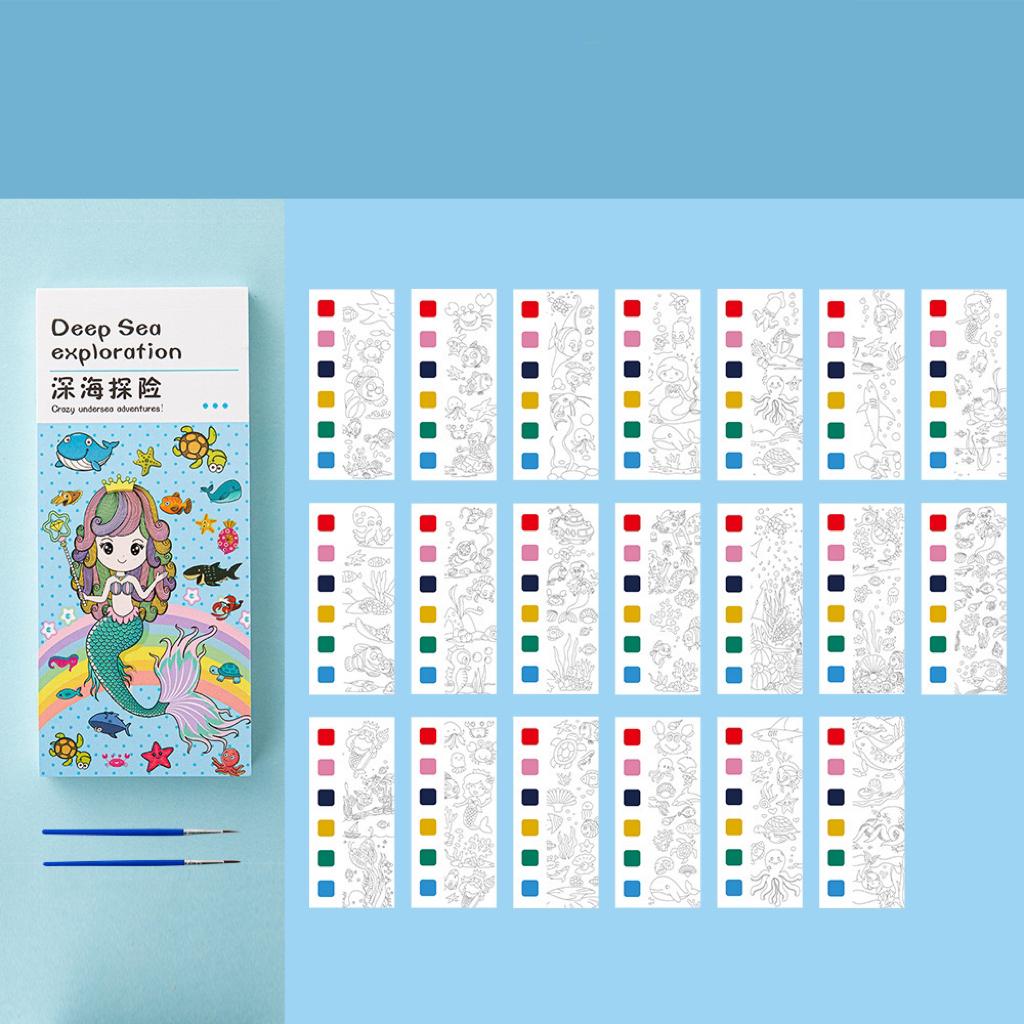High-Quality 20 Pages+2 Pens Watercolor Picture Book Kindergarten Colored Graffiti Enlightenment Note Picture Book