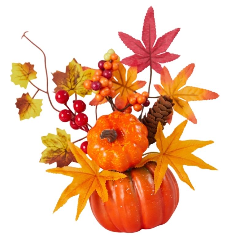 Quick Setups Fall Festival Foam Pumpkins Decoration Realistic Maples Design Safe For Kids Pet Homes Party Decors