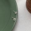 S999 Sterling Silver Six-Pointed Star Stud Earrings - Simple, Elegant, Versatile, and Hollow Design for Women