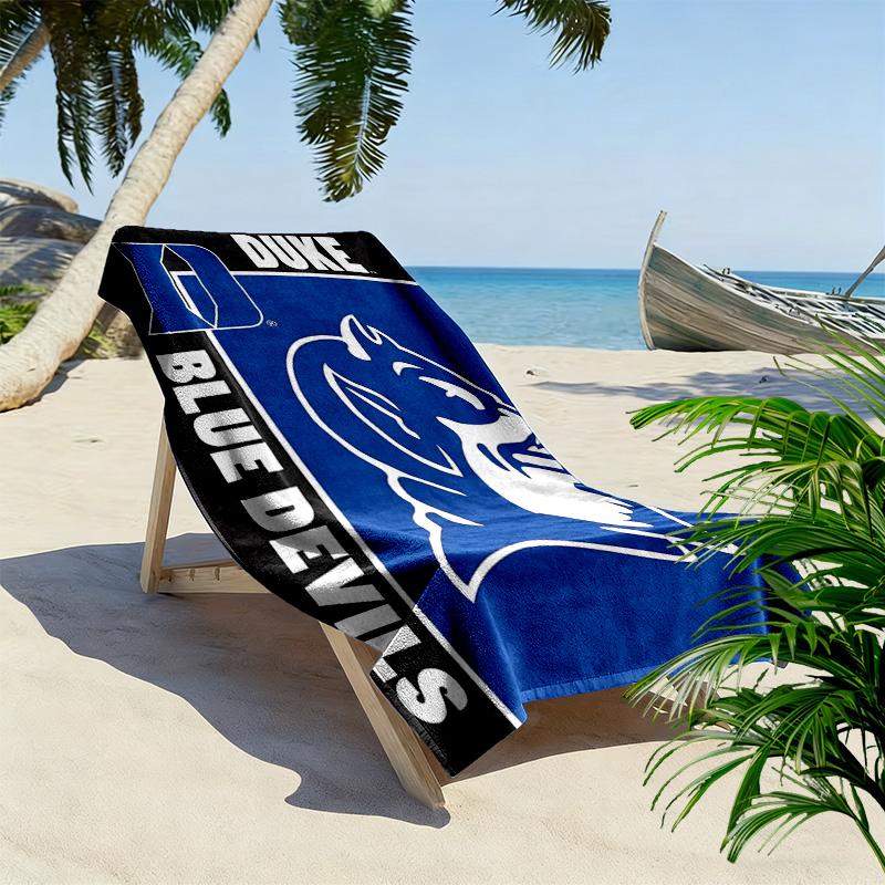Duke Blue Devils Print Beach Towel, Large Soft Quick Dry Towel for Beach Camping Swimming