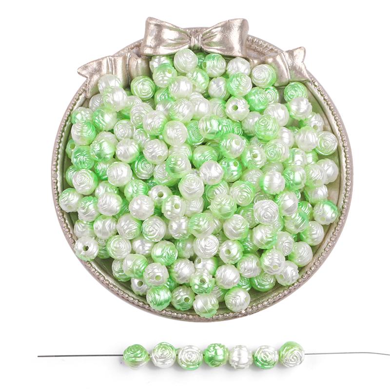 100pcs/bag Color Gradient Rose Beaded DIY Handmade Bracelet Necklace Earrings Jewelry Accessories