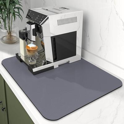 Kaffeemaschinenmatte, große Wasseraufnahmekapazität, waschbar, einfarbig, rutschfeste Unterseite, hält sauber, für Küche, Bar, Abtropfmatte