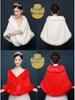 Korean Wedding Fur Shawl: Autumn/Winter Bridal Cape, Fashionable and Warm In White or Red
