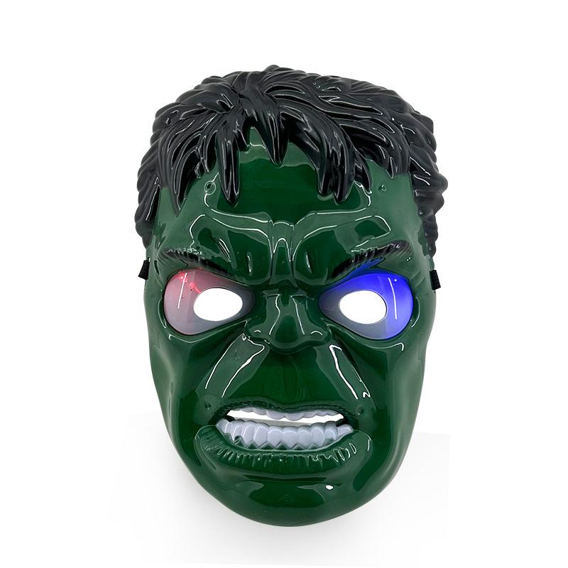 Maschera LED Disney Anime Spider-Man Fresco Cartone Animato Iron Man Captain America Costume Festa Palco Performance Oggetto di Scena Regalo per Bambini