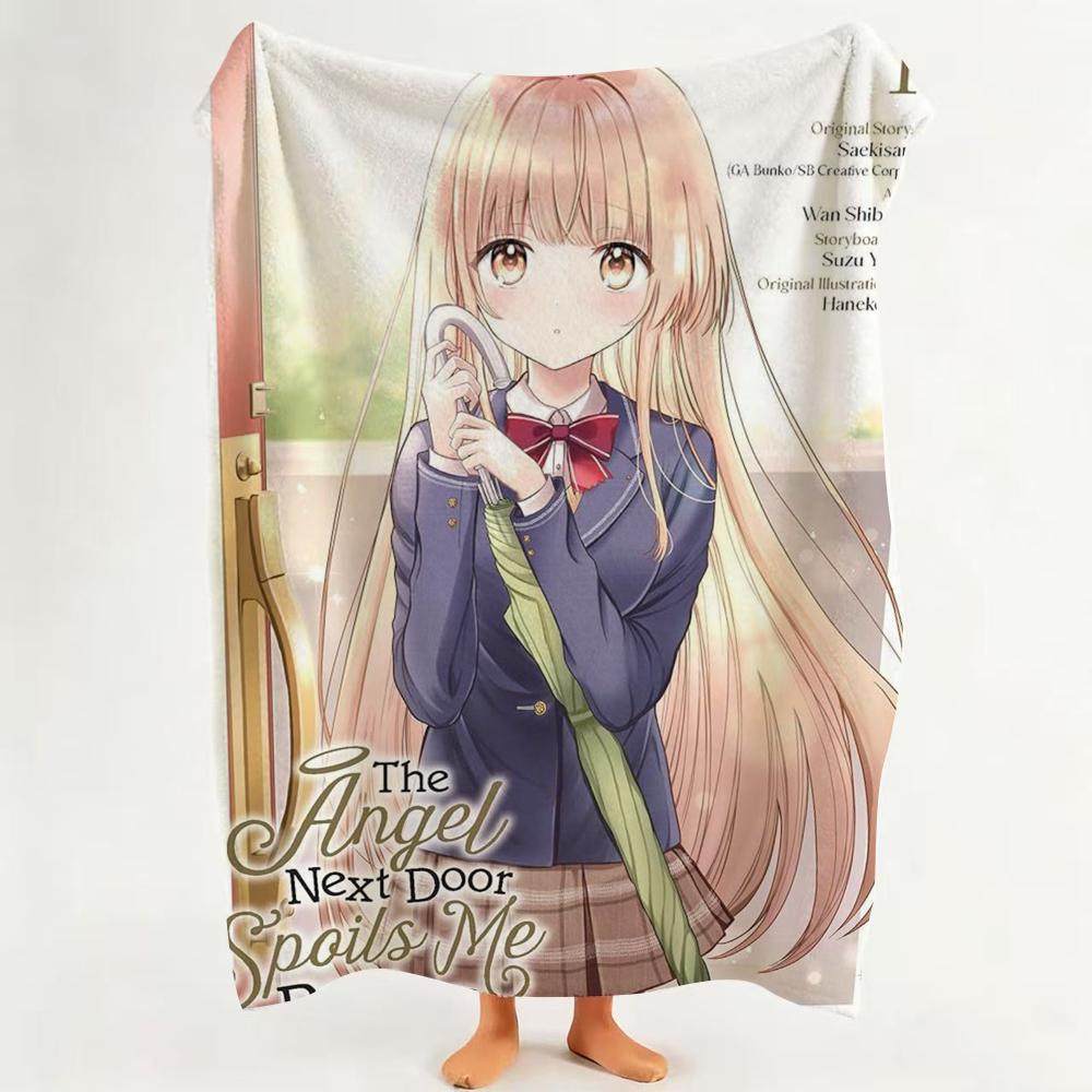

Anime The Angel Next Door Spoils Me R Rotten Throw Flannel Throw Blanket Suitable for Sofa Living Room Bedroom 75cmx90cm