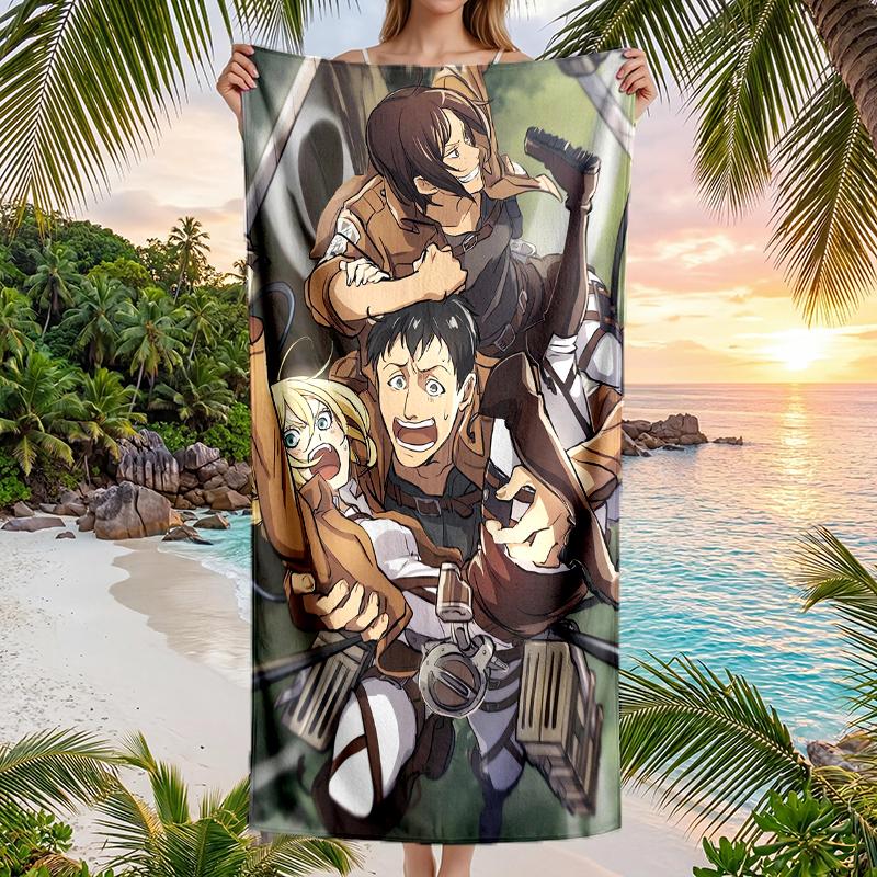Attack Titan Fashion Beach Towel: Ideal for Summer Adventures Soft, Absorbent and Quick Drying Suitable for Swimming and Bathing