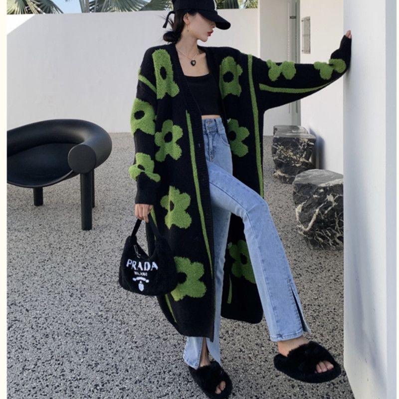 

Женский кардиган средней длины, свободного кроя, крупной вязки - Осень/Зима, Плотный, Большого размера, Молодящий, Пальто-свитер в стиле хай-энд S (80-95 lbs)