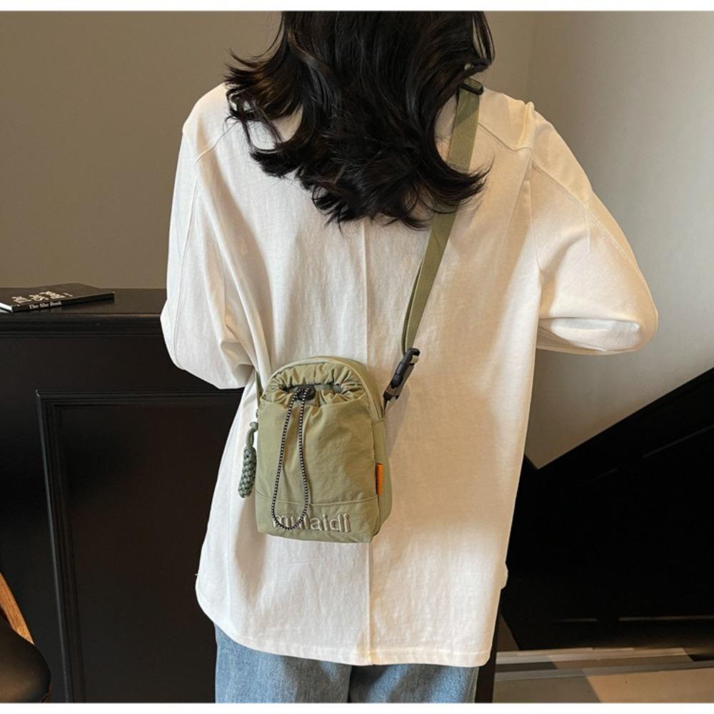 

Drawstring Water Bottle Bag Adjustable Mobile Phone Small Bag Simple Women s Crossbody Bag Picnic оранжевый