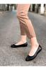 Women's Flat Shoes Black Ropy Ballerina Ballet