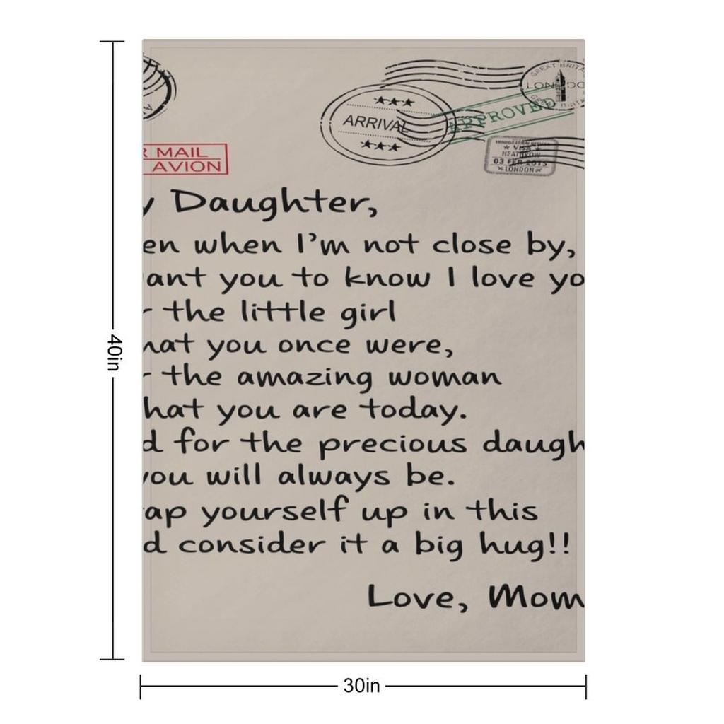 To My Daughter Even Post Mark Quilt Blanket, Love Your Mom For Family Throw Blanket Baby Picnic Blankets