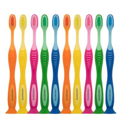 Brush Birds Grundschüler-Zahnbürste, 5er-Set, Rosa, Orange, Gelb, Grün, Blau, 2er-Set