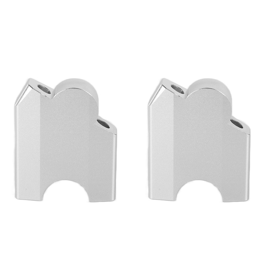 2pcs HandleBar Riser Mount Clamp Aluminum Alloy Replacement for Yamaha XT1200Z Super Tenere 2010‑2014Silver